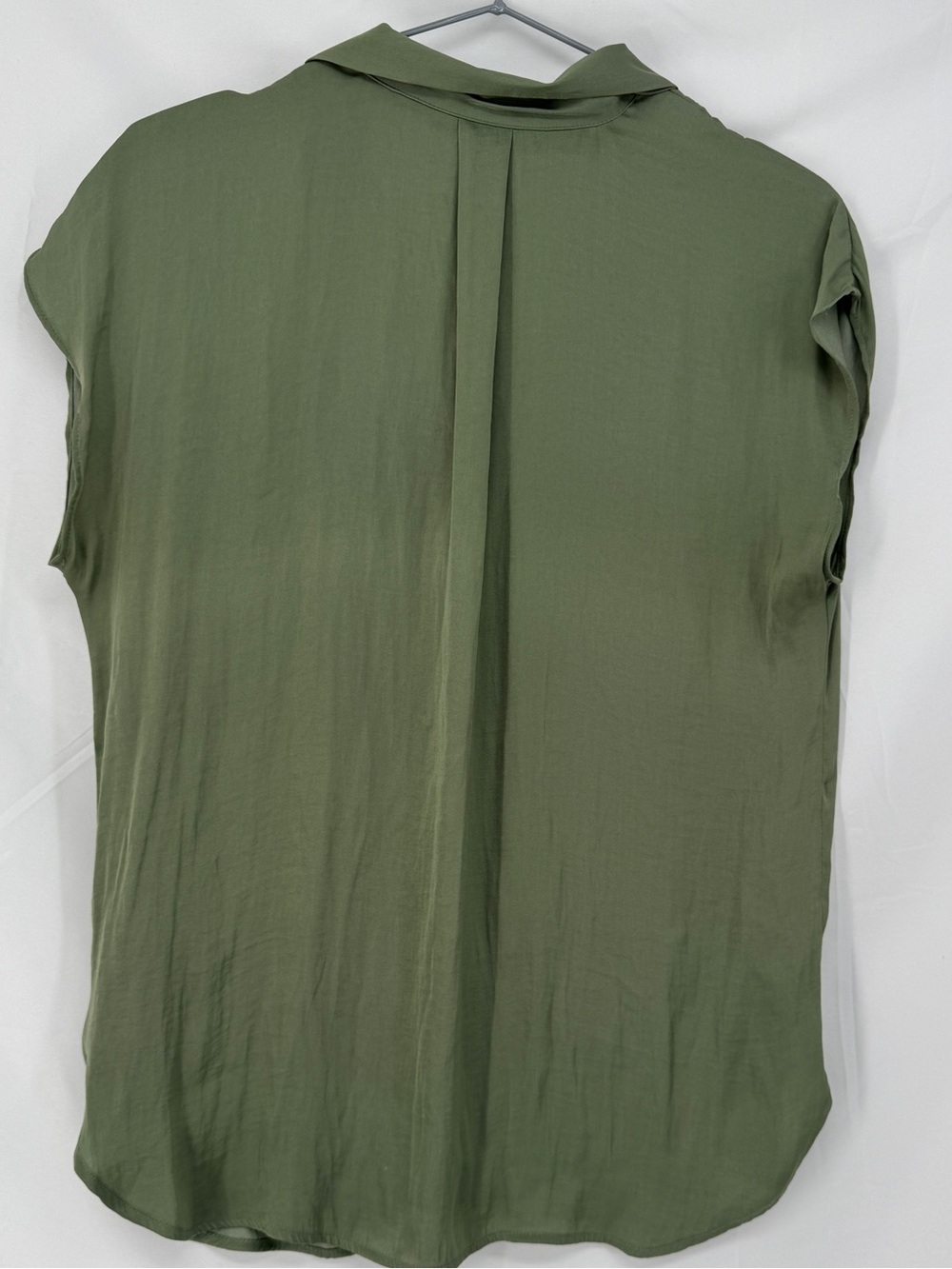 Nine West Olive Green Sleeveless Button-Down Shirt 0230 - Picture 2 of 4
